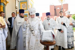 Патриарх Кирилл освятил храм в честь иконы Божией Матери &laquo;Неувядаемый Цвет&raquo; в поселке Рублево